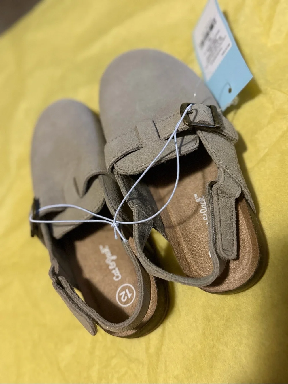 Cat & Jack Kids Tan Suede Buckle Mule
